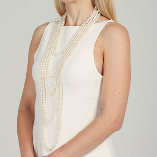 Collana di Perle Tonde Bianche Lunga