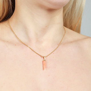 Ciondolo Corno in Corallo Rosa Naturale e Oro 18 kt – Pendente Portafortuna Made in Italy