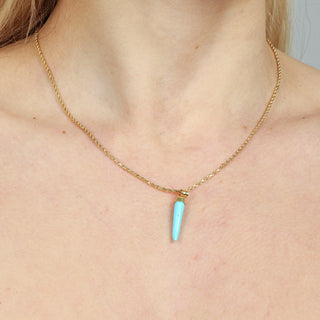 Ciondolo Corno Small in Turchese E Oro 18 KT
