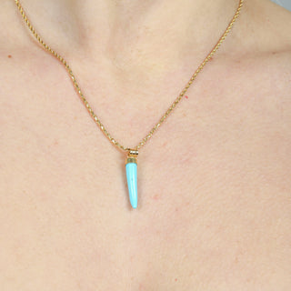 Ciondolo Corno Small in Turchese E Oro 18 KT