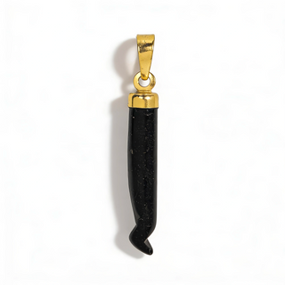 Ciondolo Corno in Onice e Oro 18 kt – Pendente Portafortuna Elegante Uomo Donna