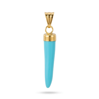 Small Horn Pendant in Turquoise and 18 KT Gold