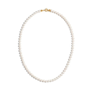 Round White Pearl and 18kt Gold Necklace