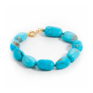 Bracciale Sassi in Turchese Naturale e Chiusura in Oro 18kt - Stonewave