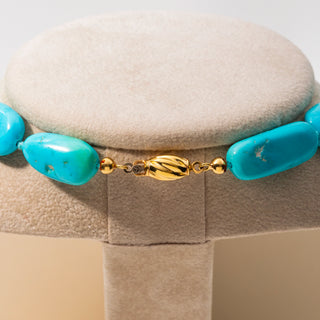 Collana Sassi in Turchese (naturale) e chiusura in Oro 18kt - Stonewave