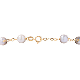 Bracciale con Catena Oro 18kt e Perle Tonde Grigie - Abbracciami Gray