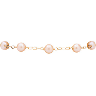 Bracciale con Catena Oro e Perle Tonde Rosa - Abbracciami Pink