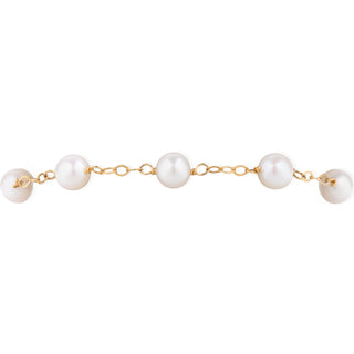 Bracciale con Catena Oro Giallo e Perle Tonde Bianche - Abbracciami White
