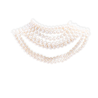 Collana di Perle Tonde Bianche Lunga