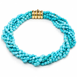 Torchon in Turchese Naturale e Oro 18 kt – Handmade in Capri