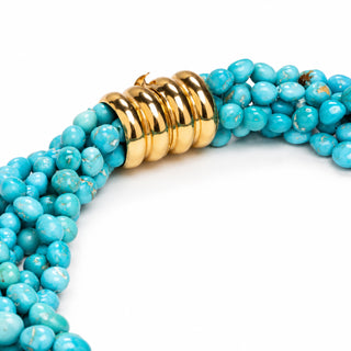 Torchon in Turchese Naturale e Oro 18 kt – Handmade in Capri