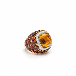 Anello Cocktail in Spinello e Diamanti – Don Alfonso Gioielli Capri