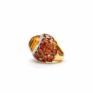Anello Cocktail in Spinello e Diamanti – Don Alfonso Gioielli Capri