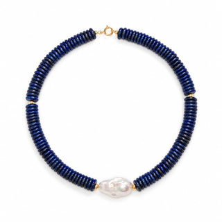 Girocollo in Lapis, Perla Barocca e Oro 18 kt | Don Alfonso Capri