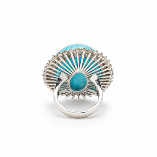 Anello Cocktail Rings Don Alfonso Gioielli Capri – Turchese e Diamanti Champagne