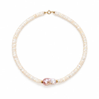 Girocollo in Madreperla, Perla Barocca Rosa e Oro 18 kt | Don Alfonso Capri