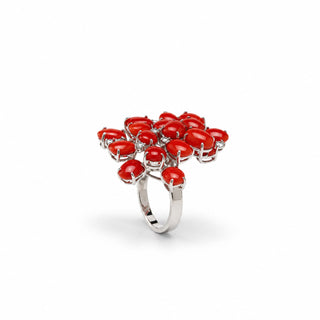 Anello Multicoral Cocktail Rings in Corallo e Diamanti | Don Alfonso Gioielli Capri