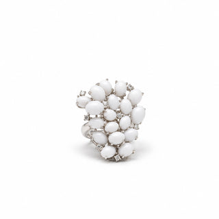 Anello Multiagat in Agata Bianca e Diamanti | Don Alfonso Gioielli Capri