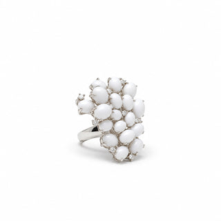 Anello Multiagat in Agata Bianca e Diamanti | Don Alfonso Gioielli Capri