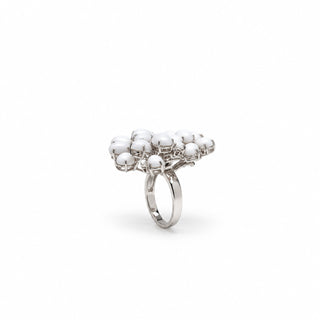 Anello Multiagat in Agata Bianca e Diamanti | Don Alfonso Gioielli Capri