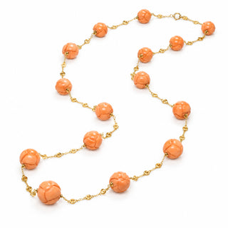 Collana Oro 18 kt con Corallo e Zaffiri Orange