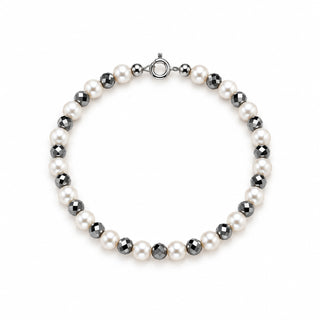 Bracciale Ema Si e No Large – Perle e Ematite in Oro 18 kt | Caprese Style