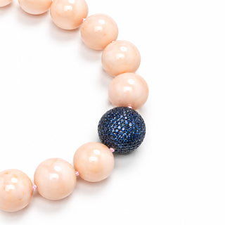 Collana Corallo Rosa - Zaffiri e Diamanti in Oro 18 kt | Don Alfonso Capri