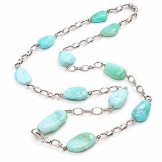 Collana One of a Kind in Oro 18 kt con Turchese Arizona – Handmade in Capri