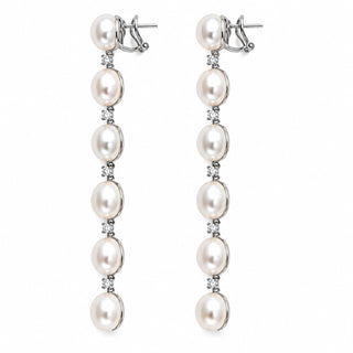 Statement Earrings – Orecchini con Perle e Diamanti in Oro Bianco
