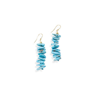 Turquoise Flake Earrings with 18kt Gold Hook