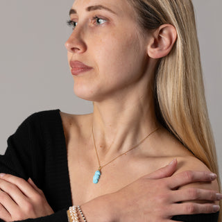 Ciondolo in Turchese e Oro 18kt - Seahorse Small
