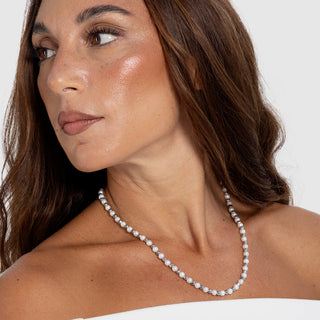 Collana Ematite e Perle Bianche “Ema Sì e No” Large| Caprese Style