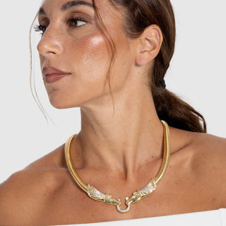 Girocollo in Oro 18 kt e Diamanti con Cavalli Alati