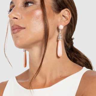 Orecchini Spirale in Corallo Rosa e Diamanti – Statement Earrings | Don Alfonso Gioielli Capri