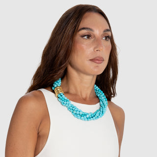 Torchon in Turchese Naturale e Oro 18 kt – Handmade in Capri